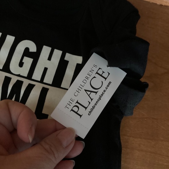 The Children’s Place, 6-9 month, Night Owl Onesie, Short Sleeve, Black, NWT - Picture 3 of 5